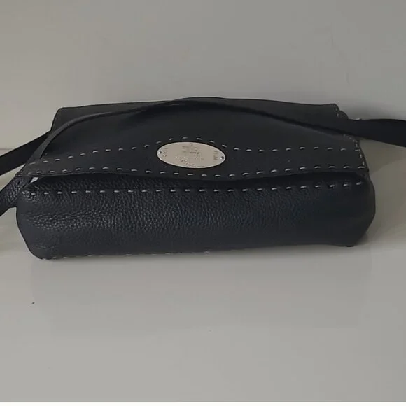 FENDI Black Leather Messenger Bag - Picture 8 of 16